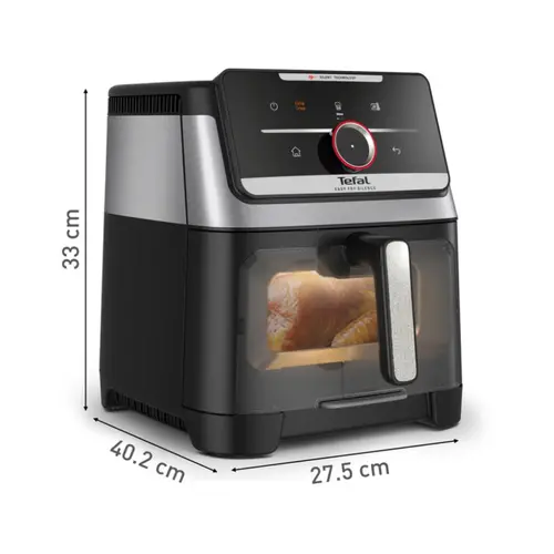 Aparat pentru gătit sănătos, Tefal EY8468E0 Easy Fry Silence XXL VISION, negru, 7L (2kg, 8 porții), 1800W, zone duale, parte frontală detașabilă - 4