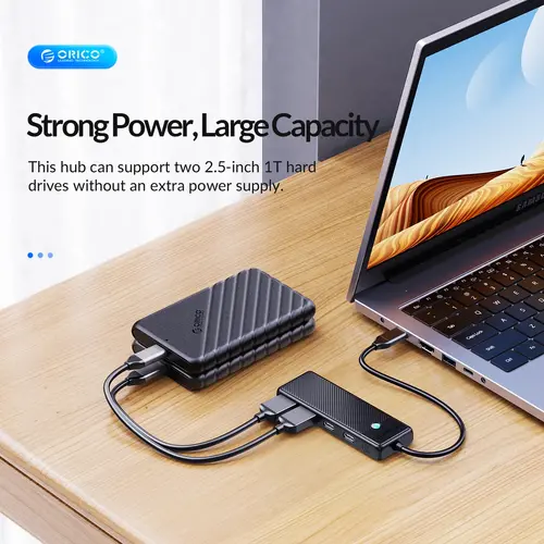 Orico хъб USB3.1 HUB Type-C - 2 x USB3.0, 2 x USB-C - PAPW2AC-C3-05-BK-EP - image 5