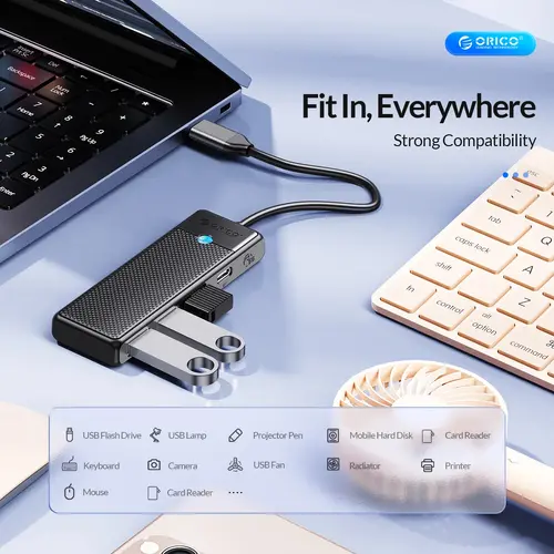 Orico хъб USB3.1 HUB Type-C - 2 x USB3.0, 2 x USB-C - PAPW2AC-C3-05-BK-EP - image 6