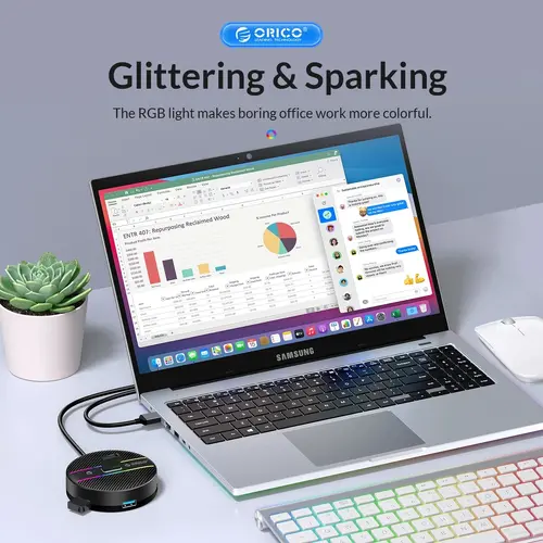 Orico хъб HUB USB3.1 Type-C 4 port - 4 x USB3.0 White, Audio/Mic x 1 - YS4-C3-03-WH-BP - image 10