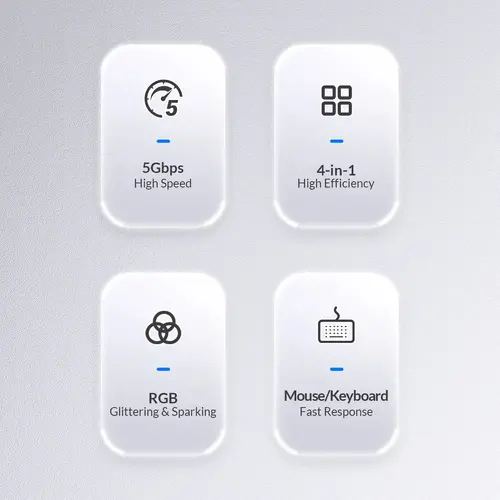 Orico хъб HUB USB3.1 Type-C 4 port - 4 x USB3.0 White, Audio/Mic x 1 - YS4-C3-03-WH-BP - image 2