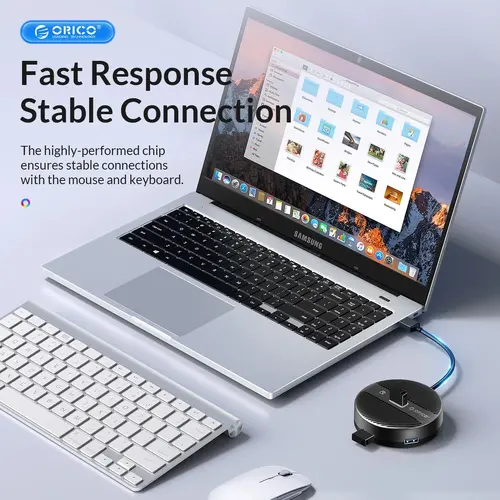 Orico хъб HUB USB3.1 Type-C 4 port - 4 x USB3.0 White, Audio/Mic x 1 - YS4-C3-03-WH-BP - image 5