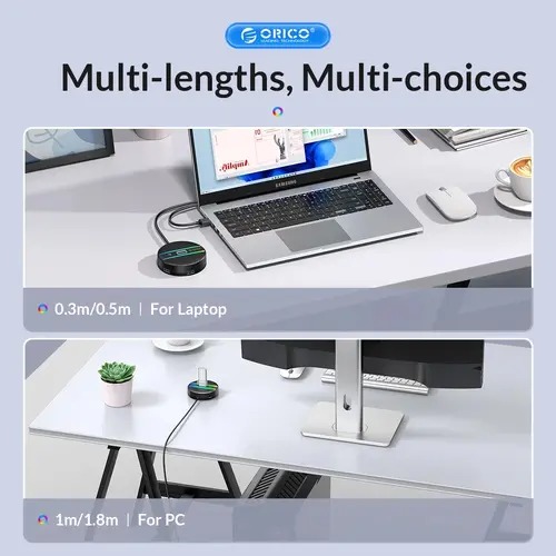 Orico хъб HUB USB3.1 Type-C 4 port - 4 x USB3.0 White, Audio/Mic x 1 - YS4-C3-03-WH-BP - image 8