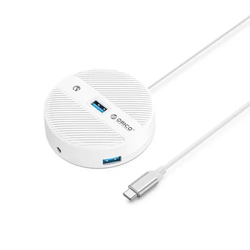 Orico hub HUB USB3.1 Type-C 4 port - 4 x USB3.0 White, Audio/Mic x 1 - YS4-C3-03-WH-BP - 1