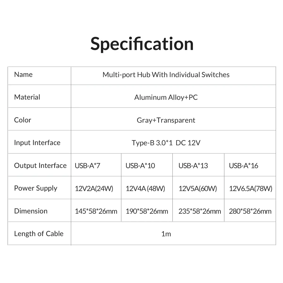 Orico USB3.0 HUB 7 θυρών με τροφοδοτικό, κουμπιά On/Off, αλουμίνιο - AT2U3-7AB-EU-GY - image 16