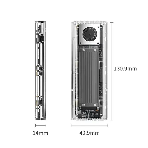 Orico външна кутия за диск Storage - Case - M.2 NVMe M key - 40Gbps, USB-A/USB-C - TCM2-U4-BK-BP - image 2