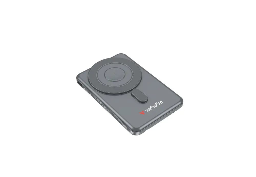 Външна батерия, Verbatim Charge 'n' Go 2C Power Bank Magnetic Wireless 5000mAh with 2 USB-C Cables & Stand Grey - image 5