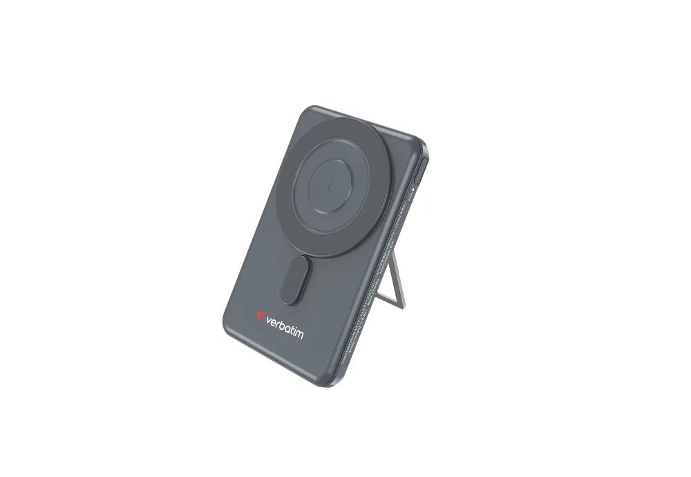 Външна батерия, Verbatim Charge 'n' Go 2C Power Bank Magnetic Wireless 5000mAh with 2 USB-C Cables & Stand Grey - image 6