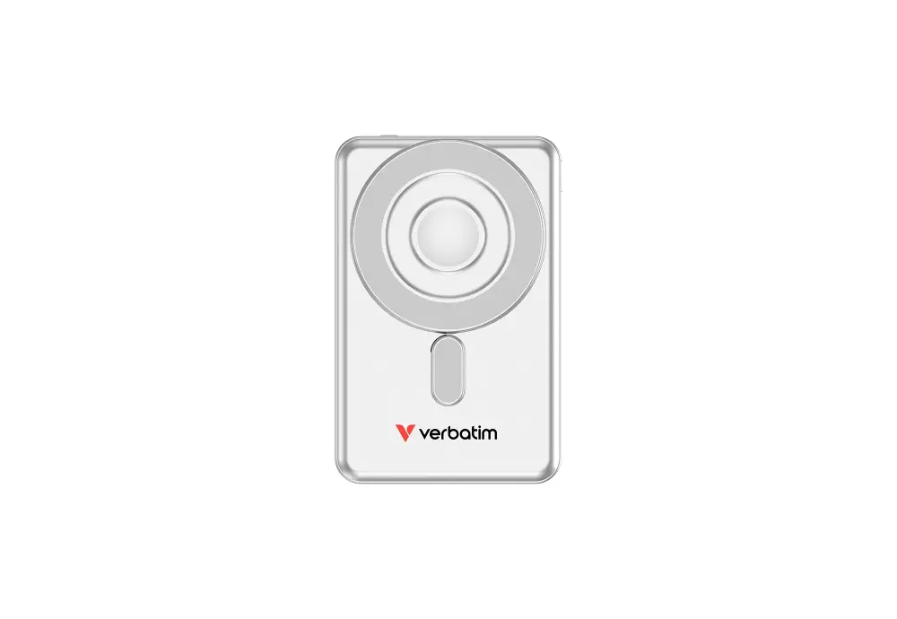 Външна батерия, Verbatim Charge 'n' Go 2C Power Bank Magnetic Wireless 5000mAh with 2 USB-C Cables & Stand Silver - image 1