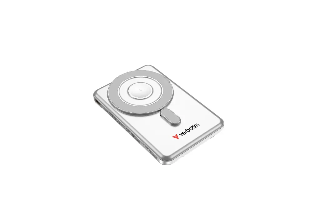 Външна батерия, Verbatim Charge 'n' Go 2C Power Bank Magnetic Wireless 5000mAh with 2 USB-C Cables & Stand Silver - image 6