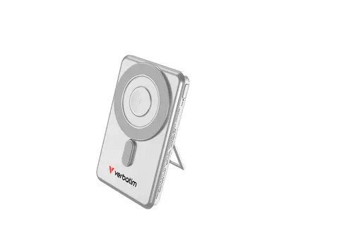 Външна батерия, Verbatim Charge 'n' Go 2C Power Bank Magnetic Wireless 5000mAh with 2 USB-C Cables & Stand Silver - image 8