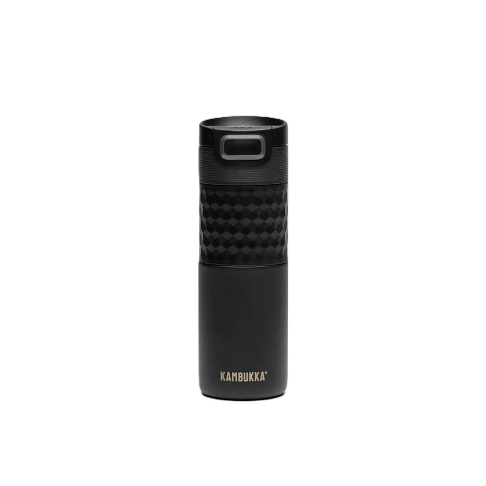 Термочаша от неръждаема стомана Kambukka Etna Grip с термокапак 3 в 1 Snapclean®, 500 мл, Black Velvet