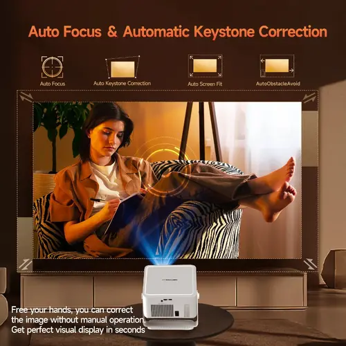 MagCubic φορητός πολυμεσικός προβολέας Portable Multimedia Projector HY450MAX - 8K, Android 14, Wi-Fi 6, Bluetooth 5.4 - 3