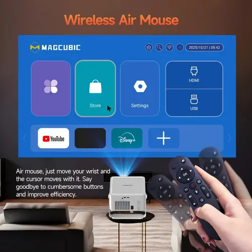 MagCubic φορητός πολυμεσικός προβολέας Portable Multimedia Projector HY450MAX - 8K, Android 14, Wi-Fi 6, Bluetooth 5.4 - 4