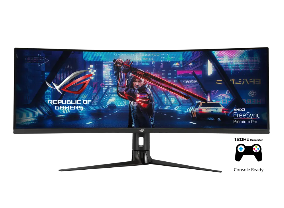 Οθόνη, Asus ROG STRIX Curved XG49VQ, 49" DFHD (3840x1080) Gaming οθόνη, VA, έως 144Hz, 125% sRGB, DP, HDMI, USB3.0, FreeSync 2 HDR, DisplayHDR400