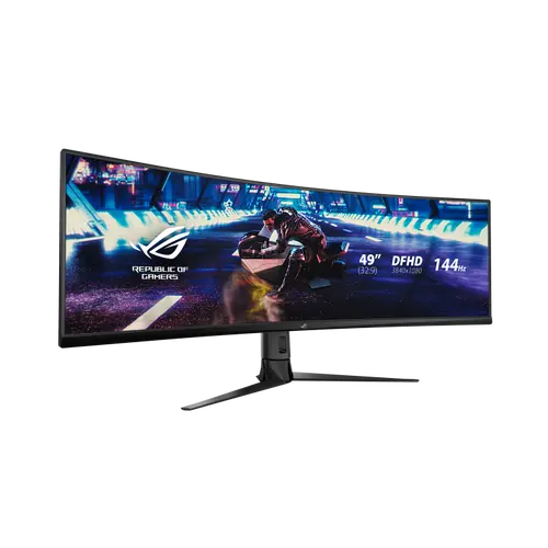 Монитор, Asus ROG STRIX Curved XG49VQ, 49" DFHD (3840x1080) Gaming monitor, VA, up to 144Hz, 125% sRGB, DP, HDMI, USB3.0, FreeSync 2 HDR, DisplayHDR400, AuraSync, Red+Dark Gray - image 1