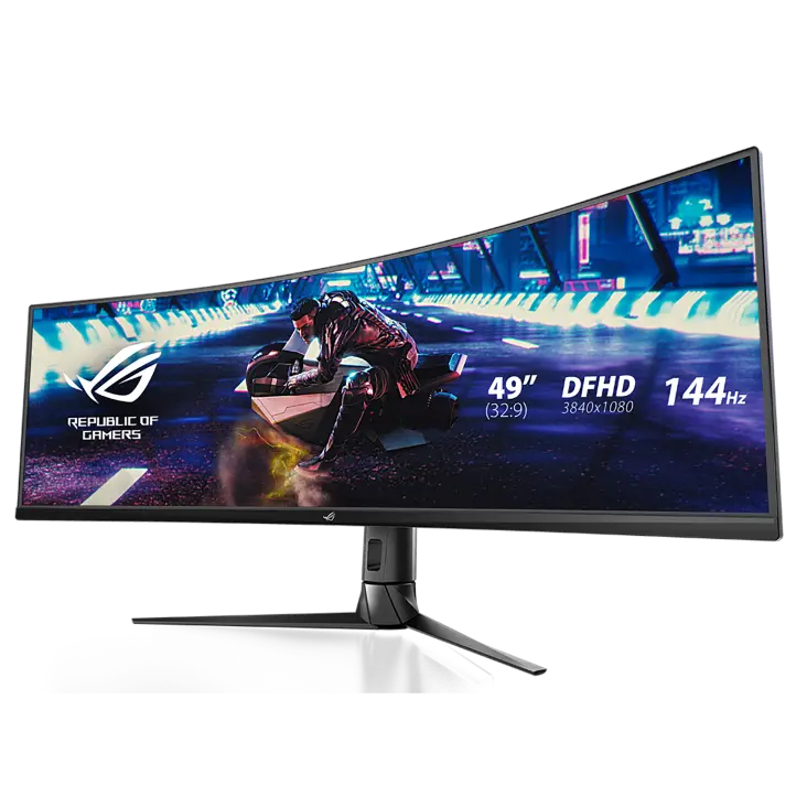 Монитор, Asus ROG STRIX Curved XG49VQ, 49" DFHD (3840x1080) Gaming monitor, VA, up to 144Hz, 125% sRGB, DP, HDMI, USB3.0, FreeSync 2 HDR, DisplayHDR400, AuraSync, Red+Dark Gray - image 2
