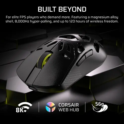 Corsair SABRE v2 PRO MG, Gaming Mouse, Wireless, Magnesium, Black - image 4