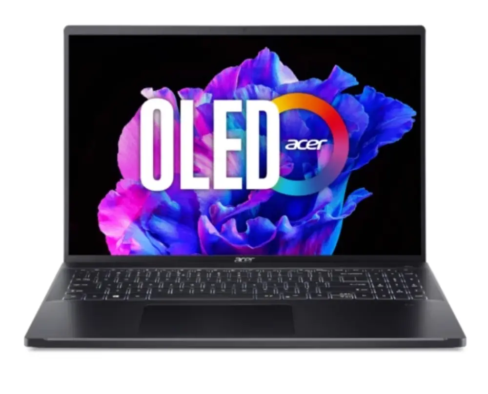 Лаптоп, Acer Swift Go 16 Pro, SFG16-71-74R0, Intel Core i7-13620H (up to 4.9GHz, 24MB), 16" CineCrystal 3,2K OLED 120Hz, 16 GB LPDDR5 RAM OB, SSD 1000GB PCIe Gen4, Intel UHD, WIFI6E+BT 5.2, Micro SD, FPR, No Cyrilic, QHD Cam, Win 11 Home 64 bit, Ice Black - image 1