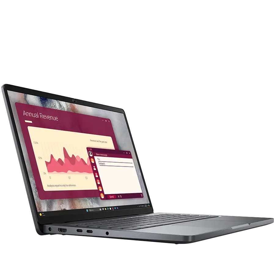 Dell Pro 14 (PC14250), Intel Core 5 120U(10C, 12T, 12MB, up to 5.0GHz), 14.0" FHD+(1920x1200) Non-Touch, 16GB(1x16GB) DDR5, 512GB M.2 SSD, Integrated Graphics, WiFi+BT, IR Cam+Mic, BG Backlit KBD, FPR, Ubuntu, 3Y ProSupport - image 1