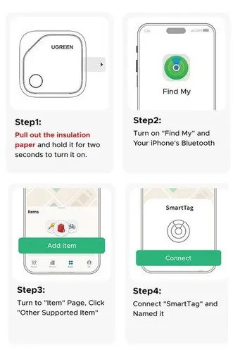 DISPOZITIV SMART PENTRU LOCALIZAREA OBIECTELOR PIERDUTE FINDER APPLE CERTIFIED Bluetooth 5.0 UGREEN - 9