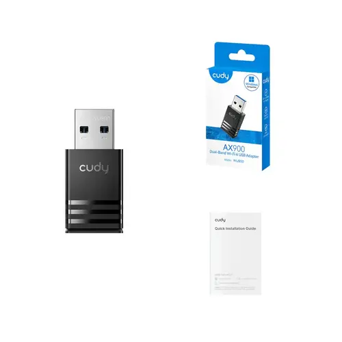 Adaptor wireless Cudy WU900 WiFi 6, 900 Mbps, USB 2.0 - 4