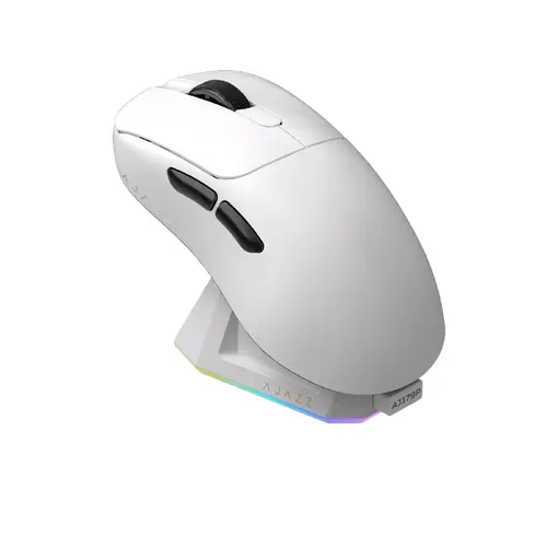 Ajazz професионална геймърска мишка AJ179 PRO - Wireless Gaming Mouse - 8K, Magnetic Charging Dock, White - image 1