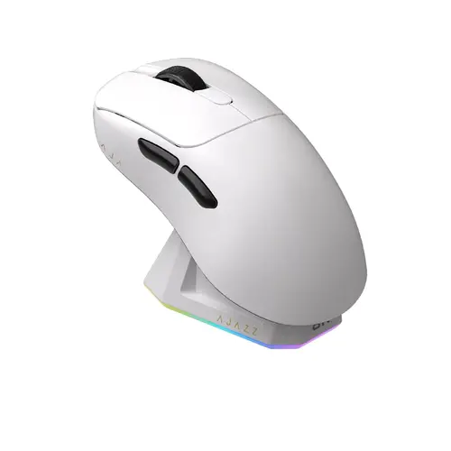 Ajazz επαγγελματικό gaming ποντίκι AJ179 PRO - Ασύρματο Gaming Ποντίκι - 8K, Μαγνητική βάση φόρτισης, Λευκό - 1