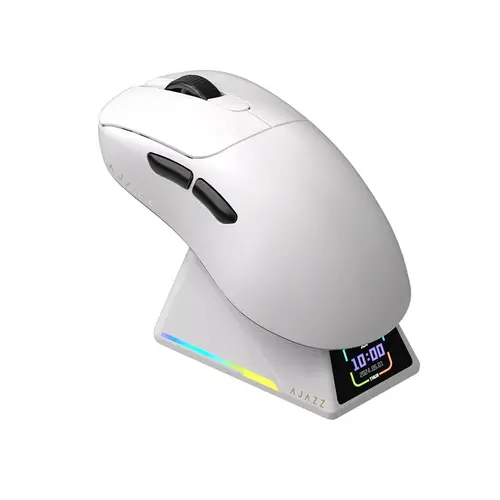 Ajazz επαγγελματικό gaming ποντίκι AJ179 APEX - Ασύρματο gaming ποντίκι - 8K, Μαγνητική βάση φόρτισης, Λευκό - 1