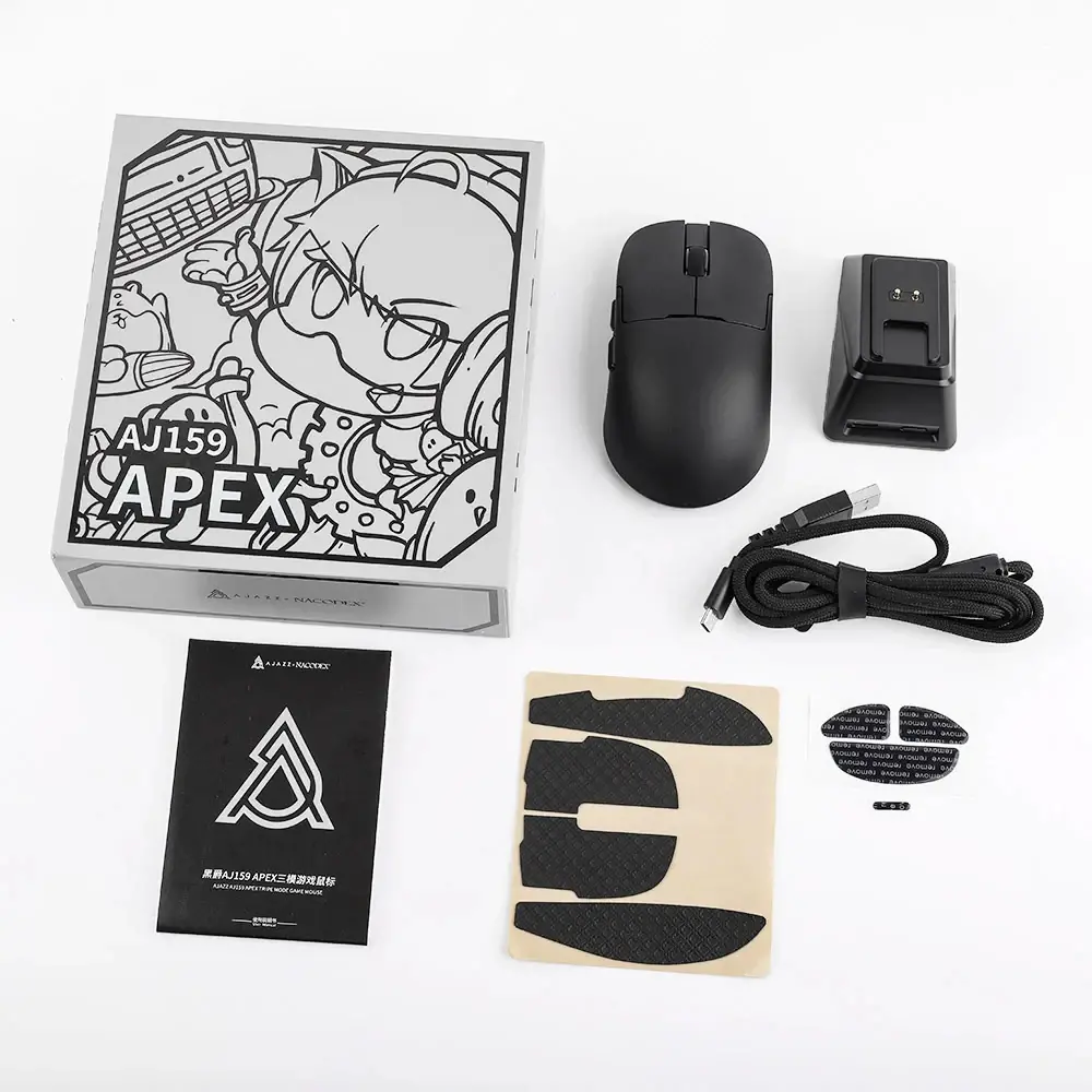 Ajazz професионална геймърска мишка AJ159 PRO - Wireless Gaming Mouse - 8K, Magnetic Charging Dock, Black - image 7
