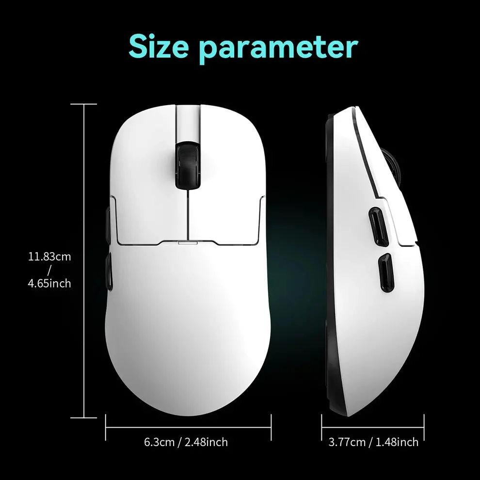 Ajazz професионална геймърска мишка AJ159P MC - Wireless Gaming Mouse - 1K, Magnetic Charging Dock, White - image 10