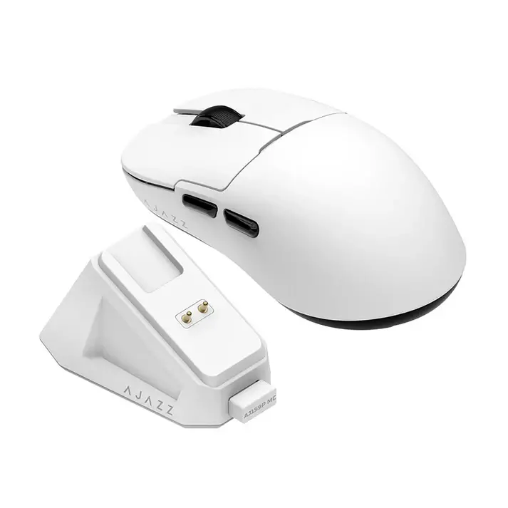 Ajazz професионална геймърска мишка AJ159P MC - Wireless Gaming Mouse - 1K, Magnetic Charging Dock, White - image 2