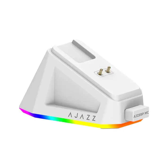 Ajazz професионална геймърска мишка AJ159P MC - Wireless Gaming Mouse - 1K, Magnetic Charging Dock, White - image 3