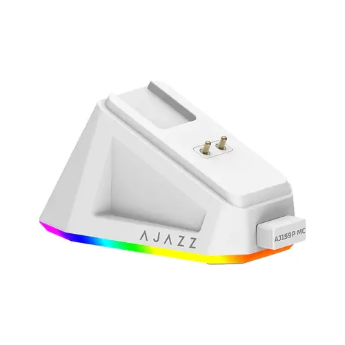 Ajazz професионална геймърска мишка AJ159P MC - Wireless Gaming Mouse - 1K, Magnetic Charging Dock, White - image 3