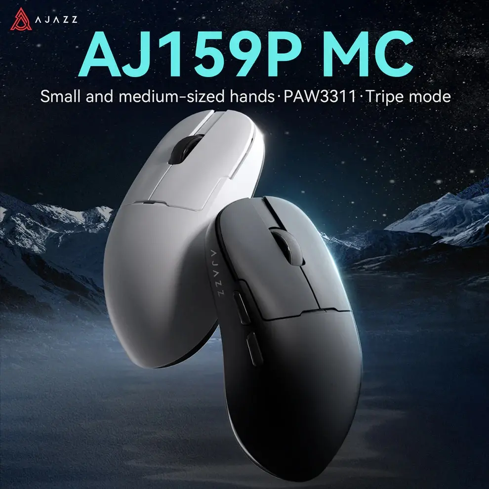 Ajazz професионална геймърска мишка AJ159P MC - Wireless Gaming Mouse - 1K, Magnetic Charging Dock, White - image 5