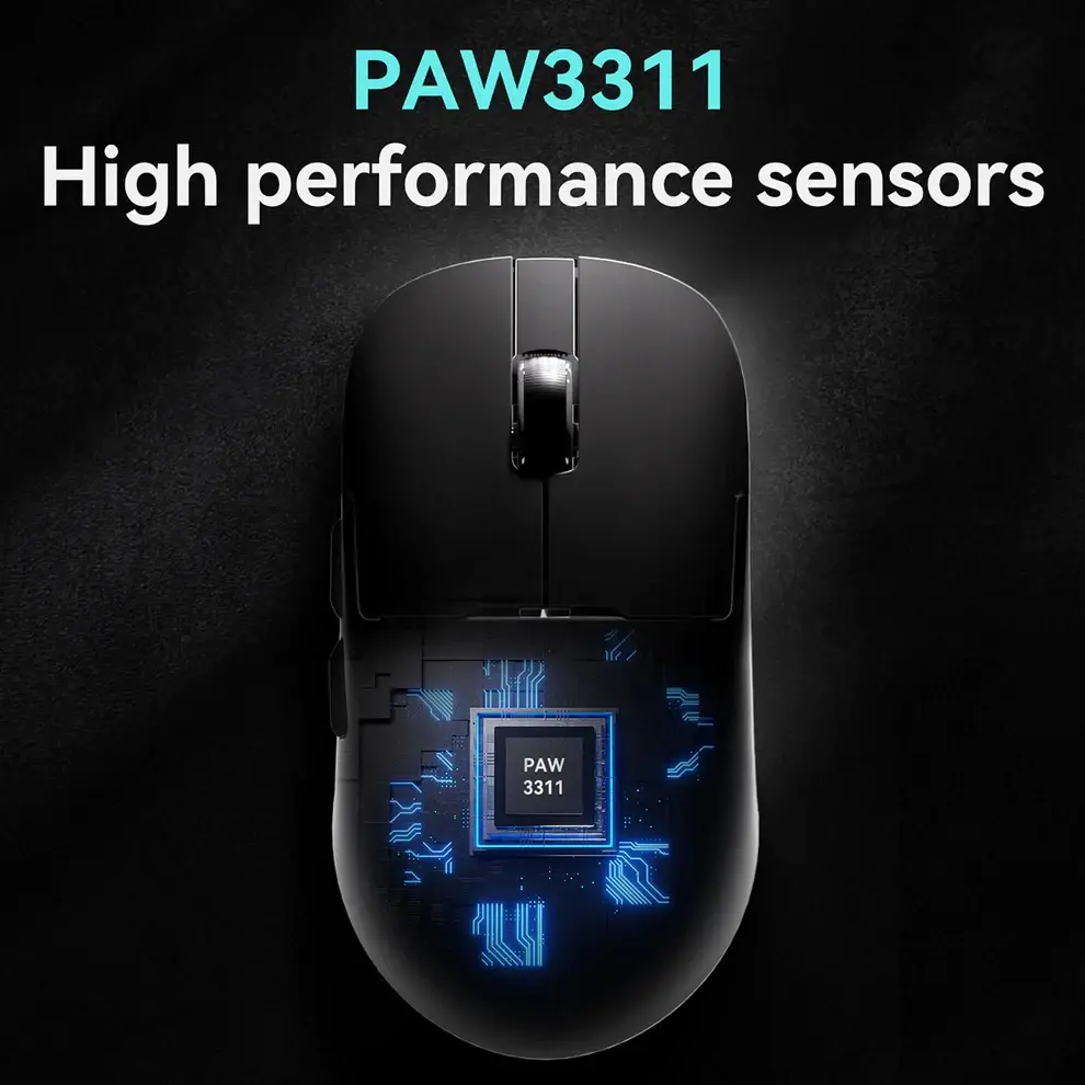 Ajazz професионална геймърска мишка AJ159P MC - Wireless Gaming Mouse - 1K, Magnetic Charging Dock, White - image 7