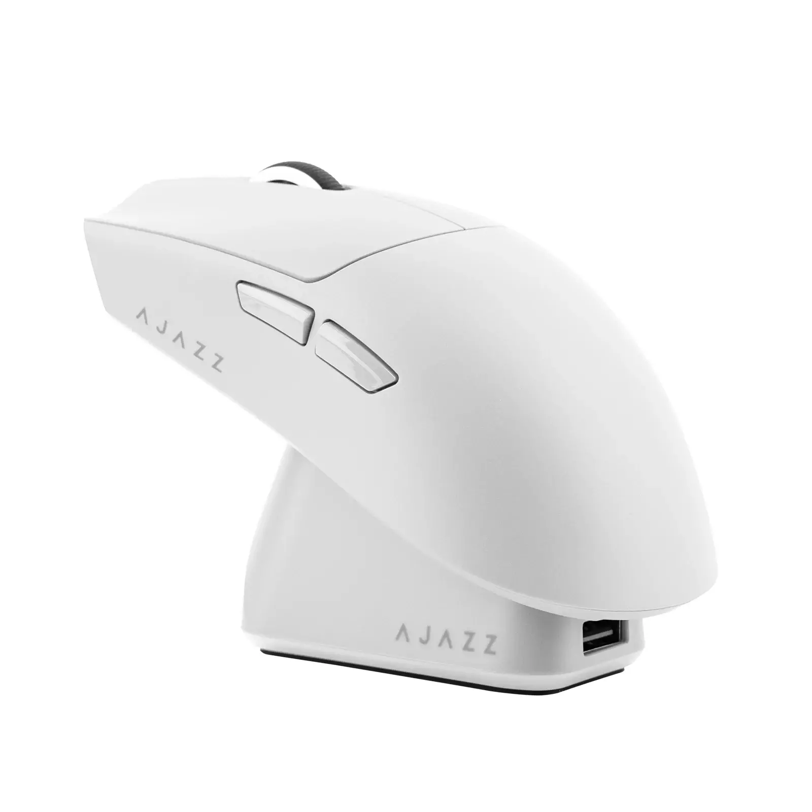 Ajazz професионална геймърска мишка AJ139P V3 MC - Wireless Gaming Mouse - 1K, Magnetic Charging Dock, White - image 1