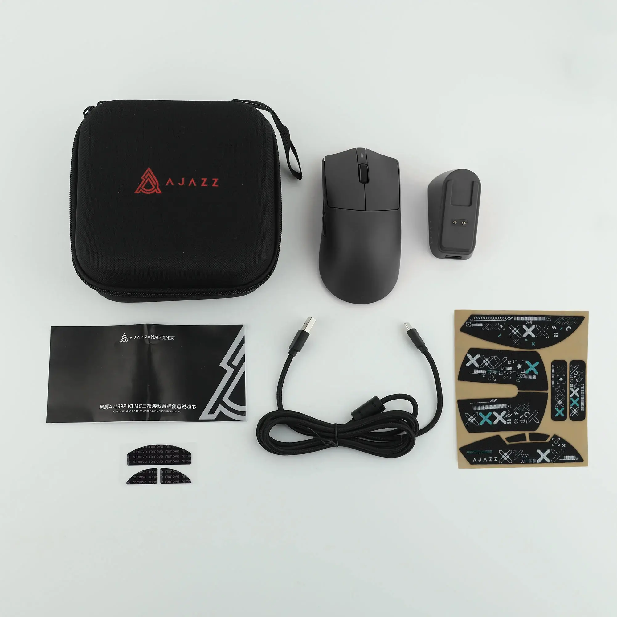 Ajazz професионална геймърска мишка AJ139P V3 MC - Wireless Gaming Mouse - 1K, Magnetic Charging Dock, Black - image 15