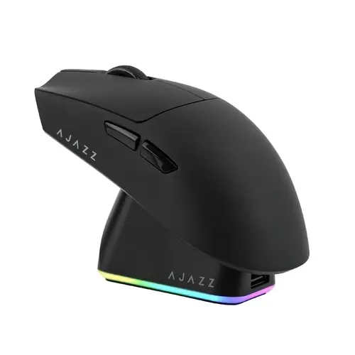 Ajazz επαγγελματικό gaming ποντίκι AJ139P V3 MC - Ασύρματο Gaming Ποντίκι - 1K, Μαγνητική βάση φόρτισης, Μαύρο - 1