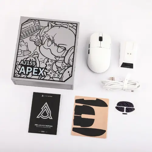 Ajazz професионална геймърска мишка AJ159 APEX - Wireless Gaming Mouse - 8K, Magnetic Charging Dock, White - image 11