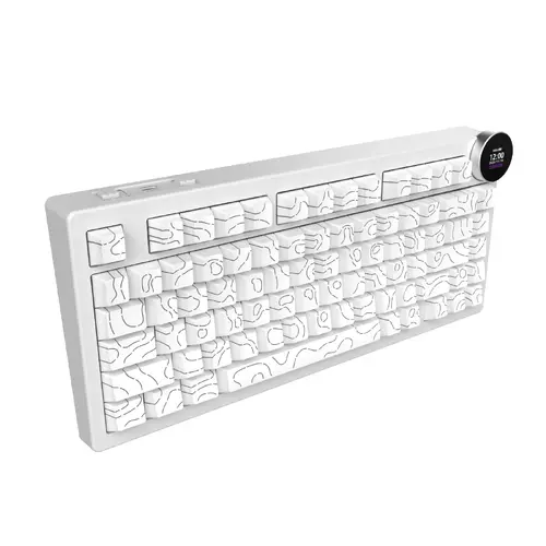 Ajazz геймърска механична клавиатура Wireless Gaming Mechanical Keyboard AK820 V2 PRO - White peach Switch [Linear] (English US), White - image 2