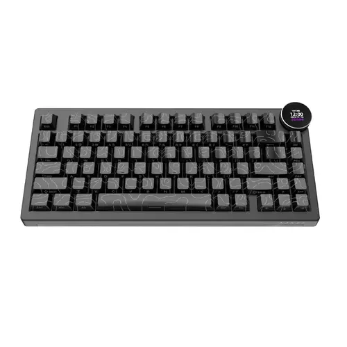 Ajazz геймърска механична клавиатура Wireless Gaming Mechanical Keyboard AK820 V2 PRO - White peach Switch [Linear] (English US), Black - image 2