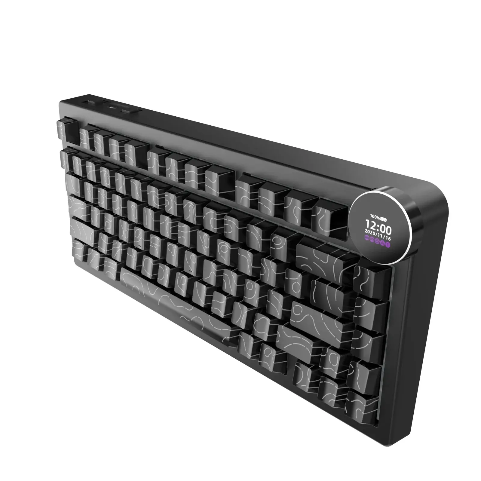 Ajazz геймърска механична клавиатура Wireless Gaming Mechanical Keyboard AK820 V2 PRO - White peach Switch [Linear] (English US), Black - image 3
