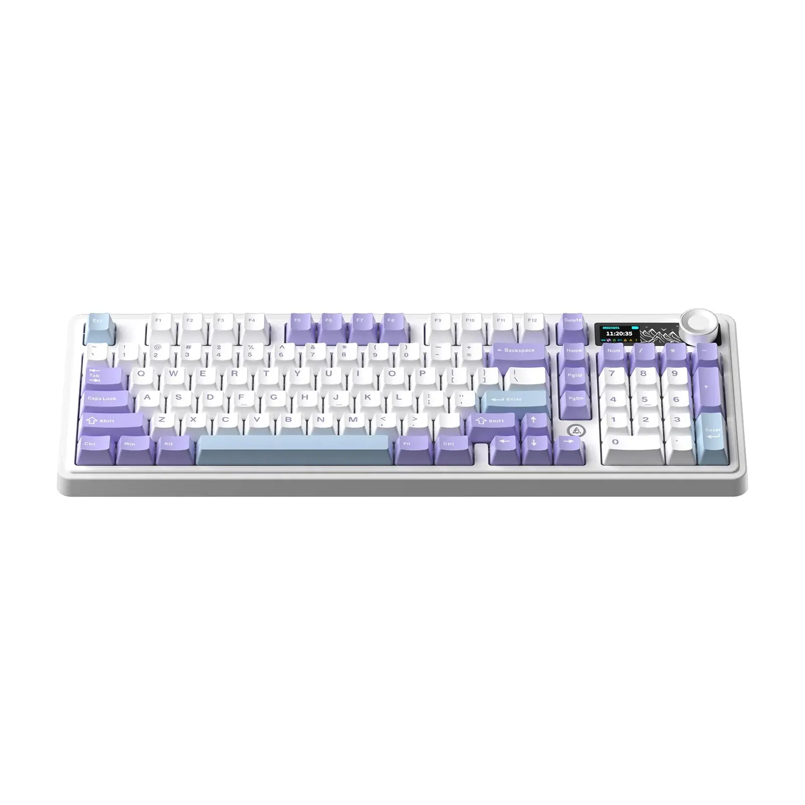 Ajazz геймърска механична клавиатура Wireless Gaming Mechanical Keyboard AK980 V2 - Maillard Switch [Linear] (English US), Purple, White - image 1