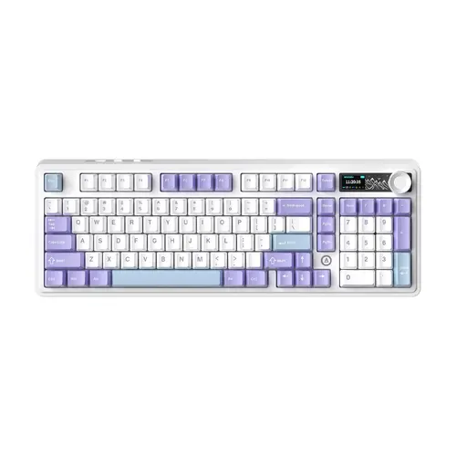 Ajazz геймърска механична клавиатура Wireless Gaming Mechanical Keyboard AK980 V2 - Gift Switch [Linear] (English US), Purple, White, Blue