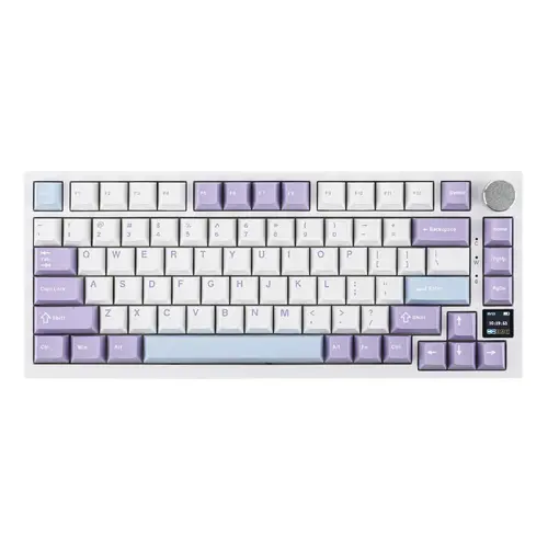 Ajazz геймърска механична клавиатура Wireless Gaming Mechanical Keyboard AK820 PRO - Gift Switch [Linear] (English US), Purple, White, Blue - image 1