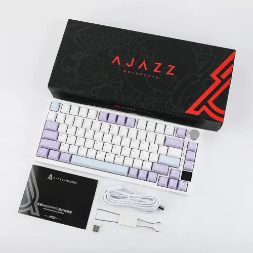 Ajazz геймърска механична клавиатура Wireless Gaming Mechanical Keyboard AK820 PRO - Gift Switch [Linear] (English US), Purple, White, Blue - image 8