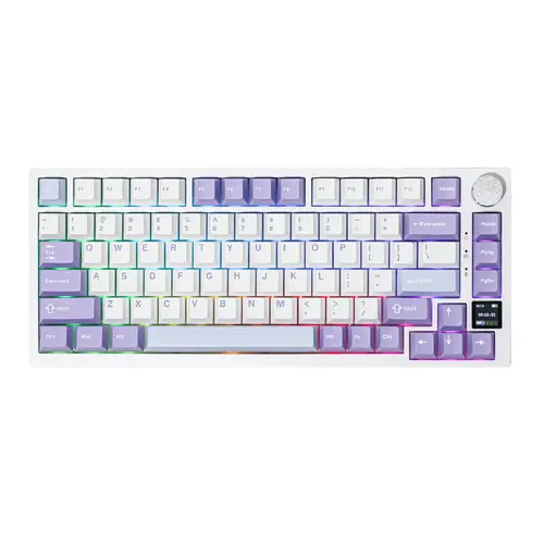 Ajazz геймърска механична клавиатура Wireless Gaming Mechanical Keyboard AK820 PRO - Gift Switch [Linear] (English US), Purple, White, Blue