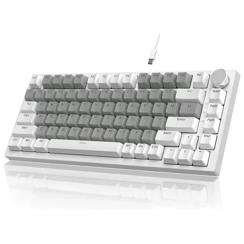 Ajazz геймърска механична клавиатура Gaming Mechanical Keyboard AK820 - Mille feuille Yellow Switches [Linear] (English US), White Gray, White Light - image 1