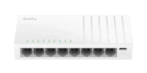 Switch Cudy GS108U, 8 porturi 10/100/1000 Mbps RJ 45, USB-C - Alb - 1